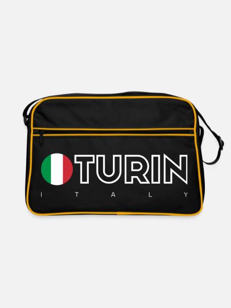 Turin - Retro Tasche - Schwarz/Gold - Vorne