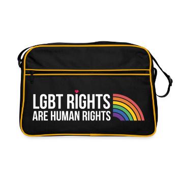 Mois de la fierté LGBTQ - Les droits des LGBT sont des droits de la personne - Sac Retro - noir/or - Devant