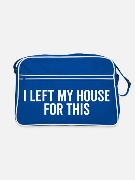 Ich habe dafür mein Haus verlassen - Retro Tasche - Blau/Weiß - Vorne