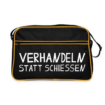 NÉGOCIER AU LIEU DE TIRER - Sac Retro - noir/or - Devant