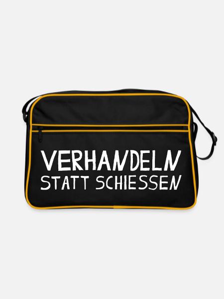 NEGOTIATING INSTEAD OF SHOOTING - Retro Bag - black/gold - Front