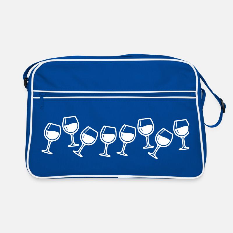 Wine glasses toasting wine party Retro Bag