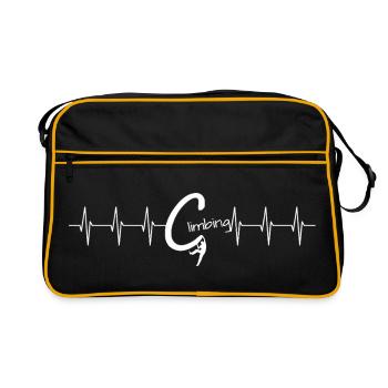 Heartbeat Pulse lettering - Retro Bag - black/gold - Front
