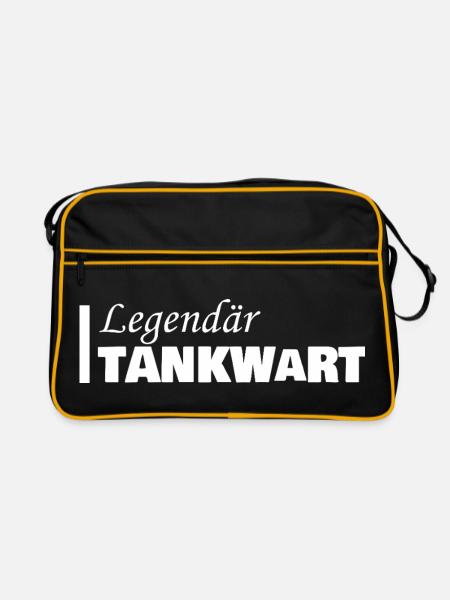 Tankwart als Beruf - Retro Tasche - Schwarz/Gold - Vorne