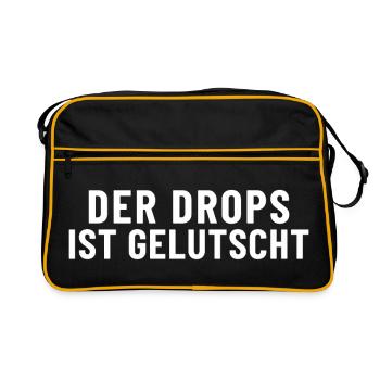 Der Drops Ist Gelutscht - Retro Tasche - Schwarz/Gold - Vorne