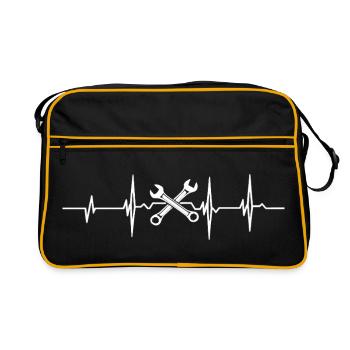 Heartbeat and tools - Retro Bag - black/gold - Front