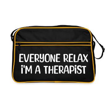Everyone Relax I’m a Therapist Retro Humor - Retro Bag - black/gold - Front