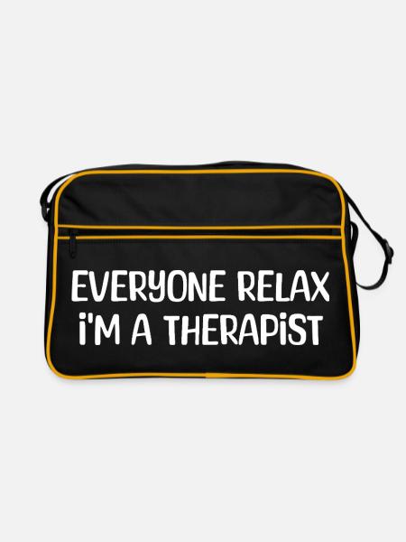 Everyone Relax I’m a Therapist Retro Humor - Retro Bag - black/gold - Front
