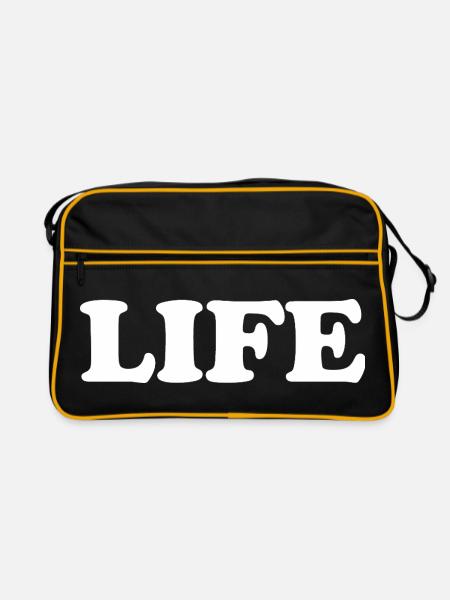 That says Life The Word Life - Retro Bag - black/gold - Front