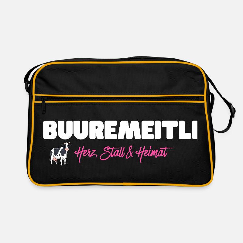 Buuremeitli  Herz Stall Heimat -für Schweizerinnen Retro Tasche