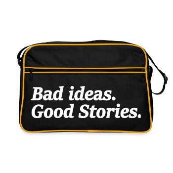 Schlechte Ideen Gute Geschichten Lustige Party Urlaubsereignis - Retro Tasche - Schwarz/Gold - Vorne