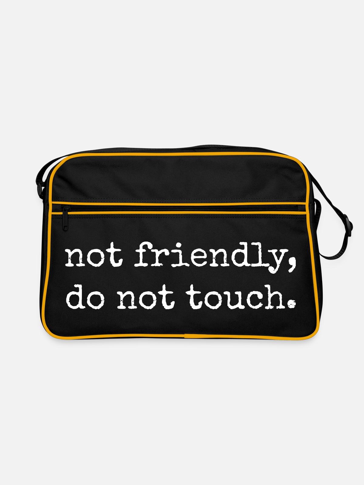 Not Friendly Introvert Saying - Retro Bag - black/gold - Front