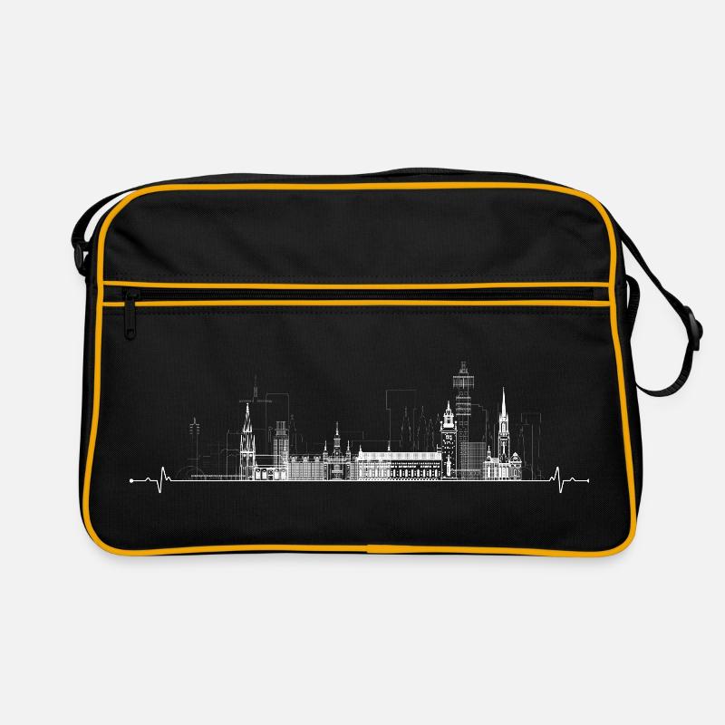 Urbane Skyline Puls Linie Kunst Retro Tasche