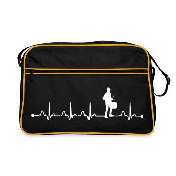 Snare Drum Kit Player Heartbeat EKG Funny Snare - Sac Retro - noir/or - Devant