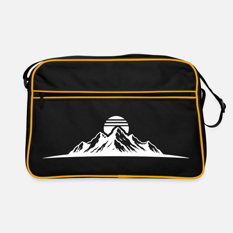 Silhouette du sommet des montagnes Sac Retro