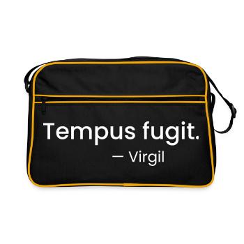 Tempus Fugit Latin Typography Tee - Retro Bag - black/gold - Front