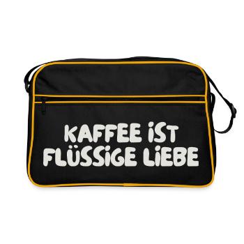 Coffee is liquid love - Retro Bag - black/gold - Front