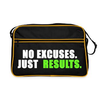 Aucune excuse. Juste des résultats. - Sac Retro - noir/or - Devant