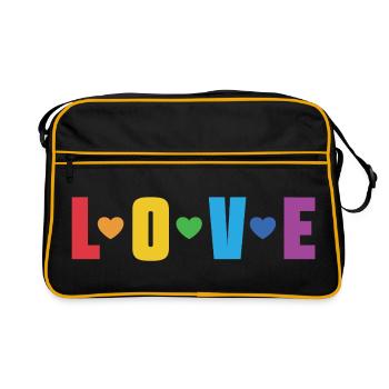Mois de la fierté LGBT - Love is Love - Sac Retro - noir/or - Devant