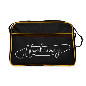 Norderney | Carte minimalisme art en ligne - Sac Retro - noir/or - Devant