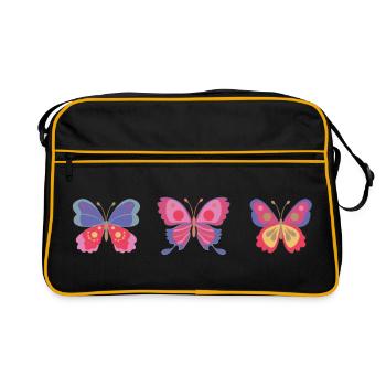 Variété de papillon coloré - Sac Retro - noir/or - Devant