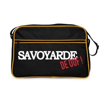 Savoyarde de ouf (blanc) - Sac Retro - noir/or - Devant