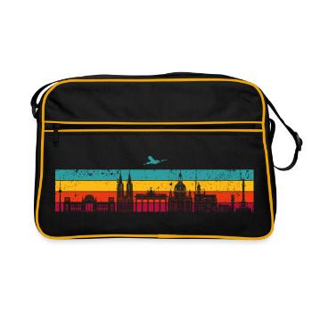 Rayures vibrantes de la ligne d’horizon - Sac Retro - noir/or - Devant