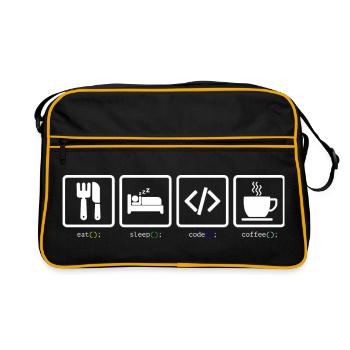 Eat Sleep Code Coffee - Retro Bag - black/gold - Front