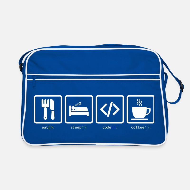 Eat Sleep Code Coffee Retro Bag