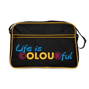 Life is colourful - Retro Bag - black/gold - Front