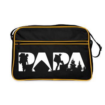 Never Camp Alone Border Collie Dog Camping Gift - Retro Bag - black/gold - Front
