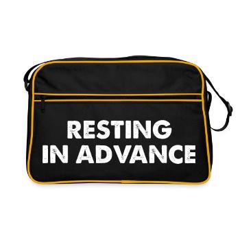 Resting in Advance - Retro Tasche - Schwarz/Gold - Vorne