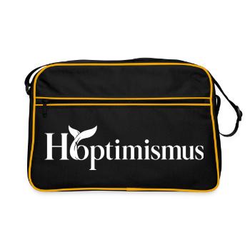 Hoptimismus - Wal white Fluke - Retro Tasche - Schwarz/Gold - Vorne
