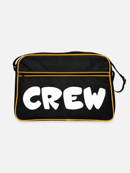 Crew Bubbles Typography - Retro Bag - black/gold - Front