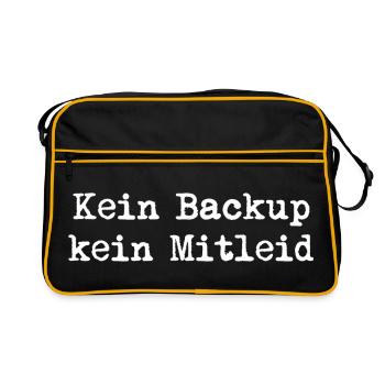 Kein Backup Kein Mitleid IT-Berater Admin - Retro Tasche - Schwarz/Gold - Vorne