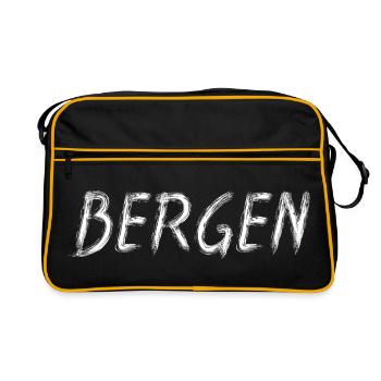Bergen Écriture Brosse Brute - Sac Retro - noir/or - Devant