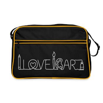I Love Art Minimalist Painter Monoline - Retro Bag - black/gold - Front