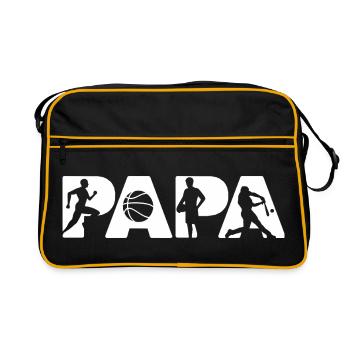 Papa Athlete Sports Silhouette Design Audacieux - Sac Retro - noir/or - Devant
