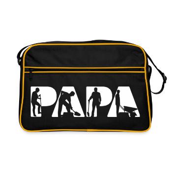 Silhouette du Papa Ouvrier Agricole Jardinier - Sac Retro - noir/or - Devant