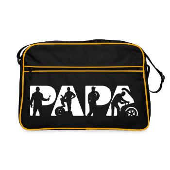 Papa Mechanic Car Garage Father's Day - Retro Bag - black/gold - Front
