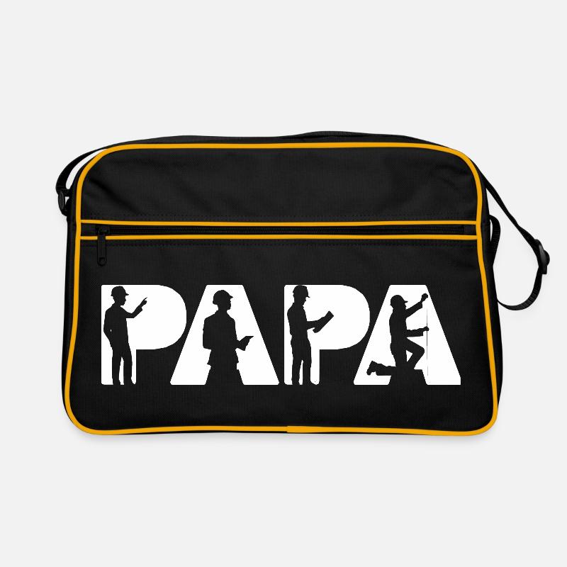 Papa Engineer Construction Silhouettes Retro Bag