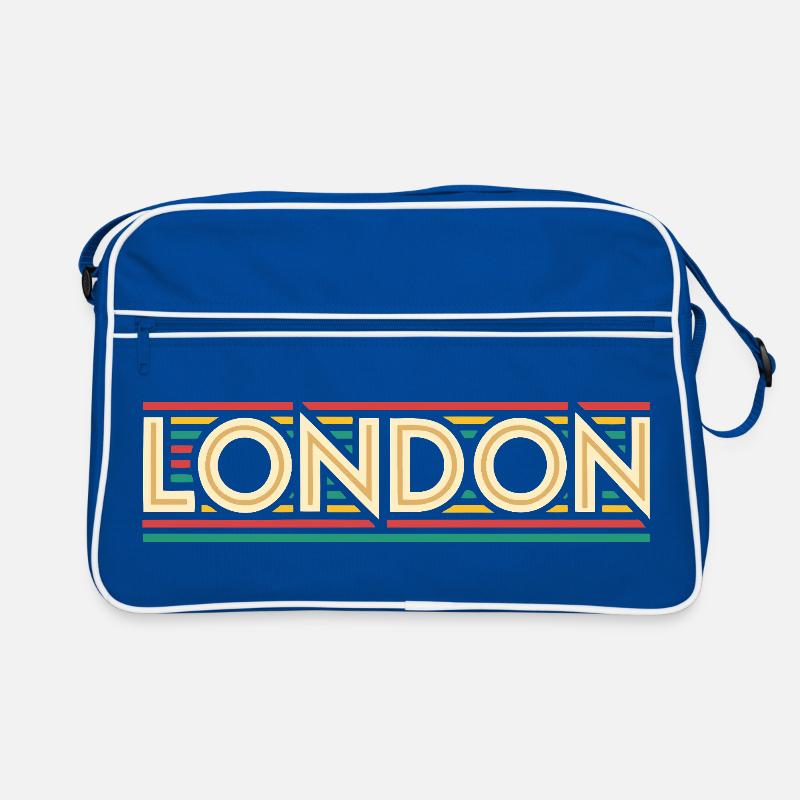 LONDON Retro Neon on Colored Stripes Retro Bag