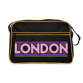 London Neon Typography Lines - Retro Bag - black/gold - Front