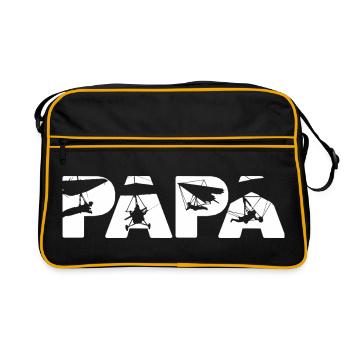 Papa Hang Glider Pilot Musical Silhouette Slogan - Retro Bag - black/gold - Front