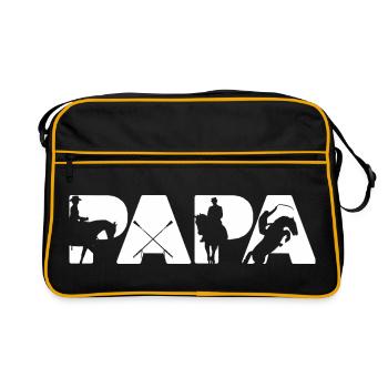 Silhouette équestre du cavalier Papa - Sac Retro - noir/or - Devant