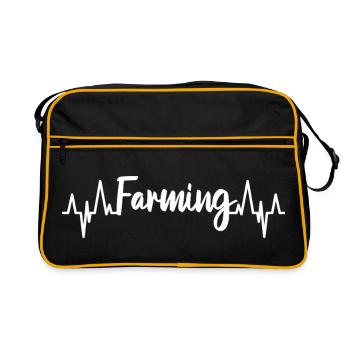Mon cœur bat pour l’agriculture - Sac Retro - noir/or - Devant