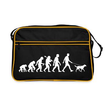 L’homme avec l’évolution du chien marche pour les hommes - Sac Retro - noir/or - Devant
