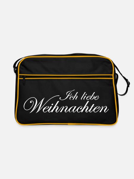 Ich liebe Weihnachten - Retro Tasche - Schwarz/Gold