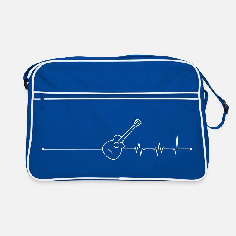 Guitar Heartbeat Line Art Retro Bag