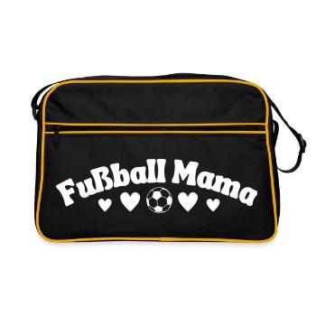 Fußball Mama Schriftzug - Retro Tasche - Schwarz/Gold - Vorne